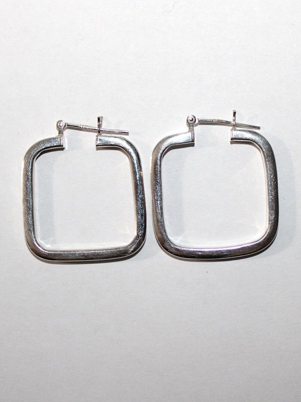 Sterling Silver Square Hoop Earrings